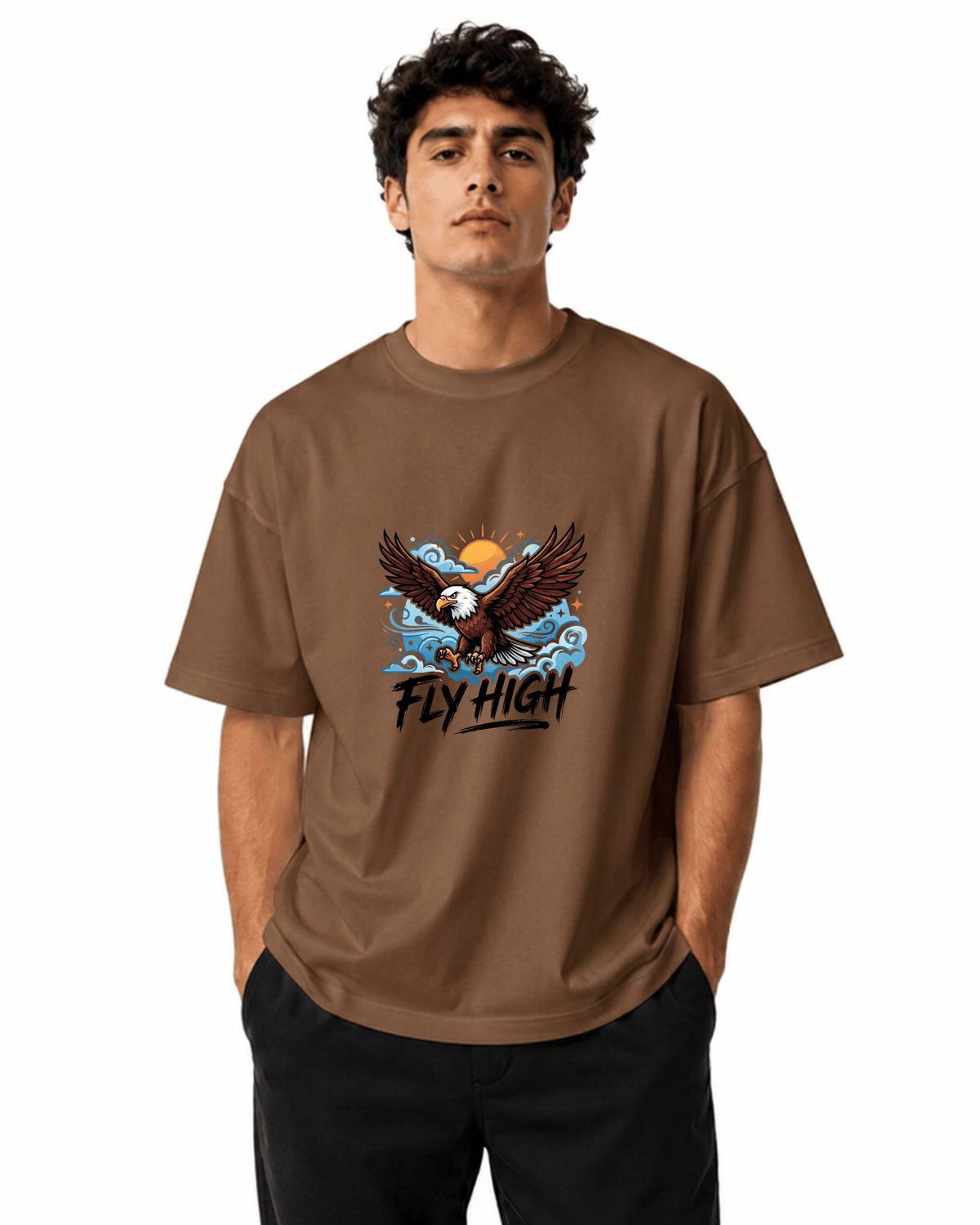 Fly High Men’s Premium Graphic Printed T-Shirt – Casual Streetwear Tee