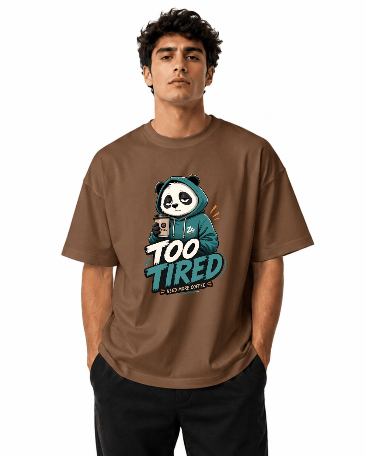Too Tired Men’s Premium Graphic Printed T-Shirt – Casual Streetwear Tee