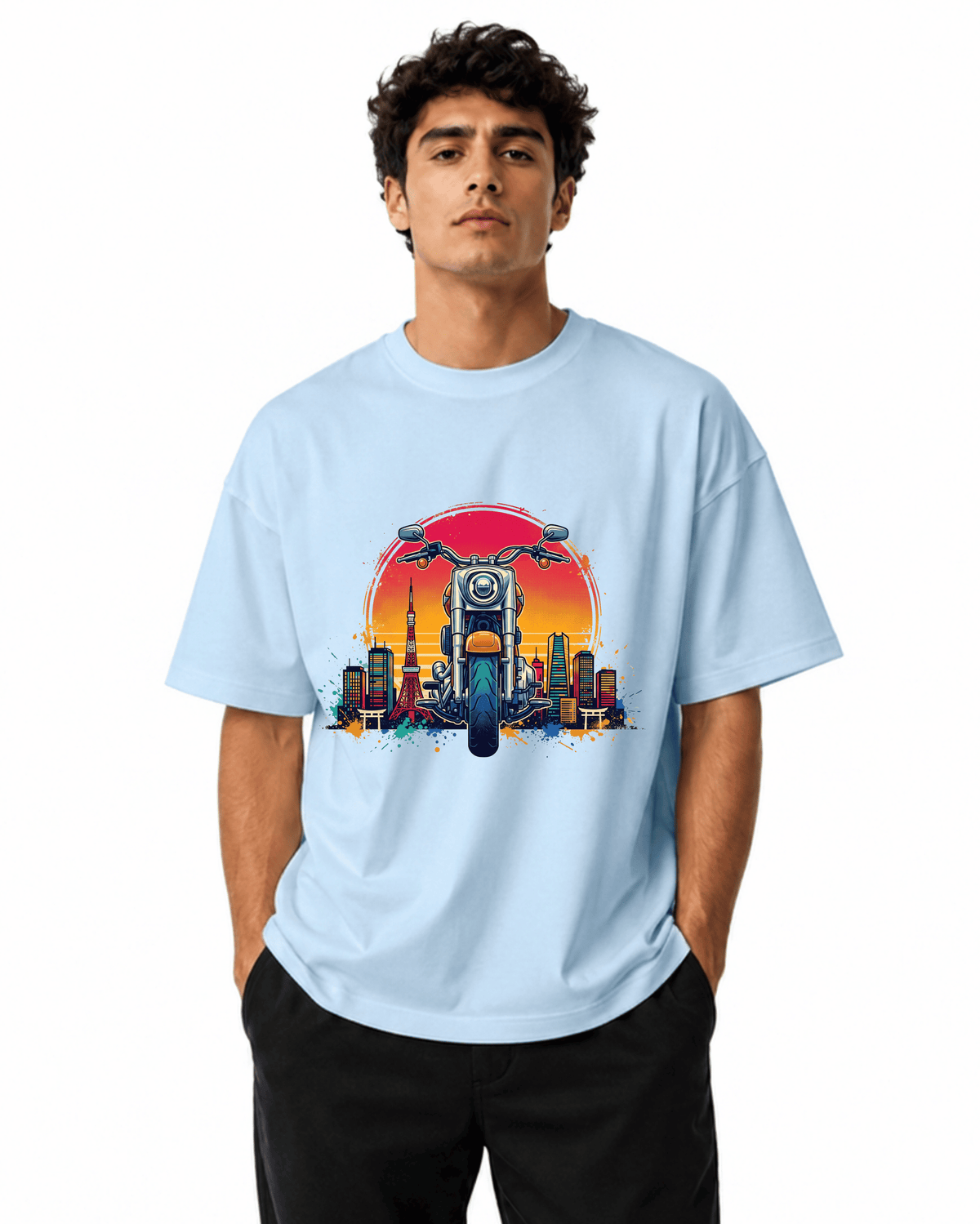 Rider Bike Men’s Premium Graphic Printed T-Shirt – Casual Streetwear Tee