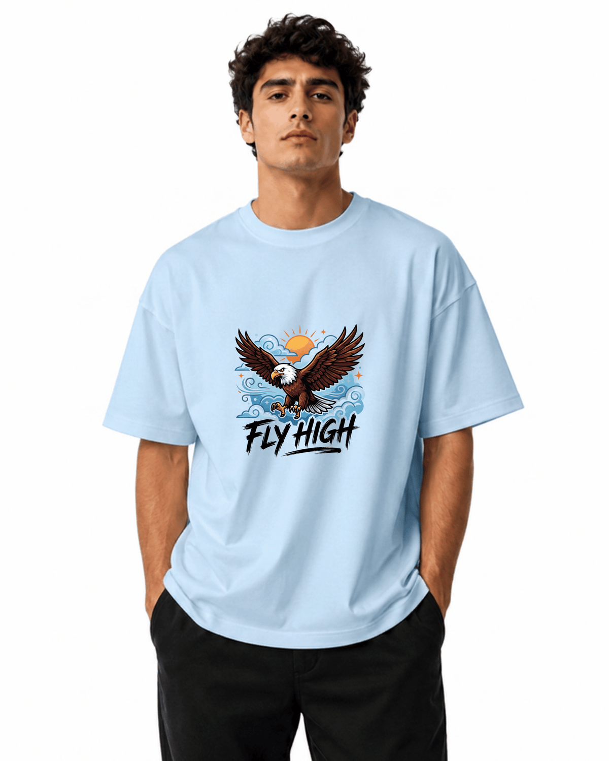 Fly High Men’s Premium Graphic Printed T-Shirt – Casual Streetwear Tee