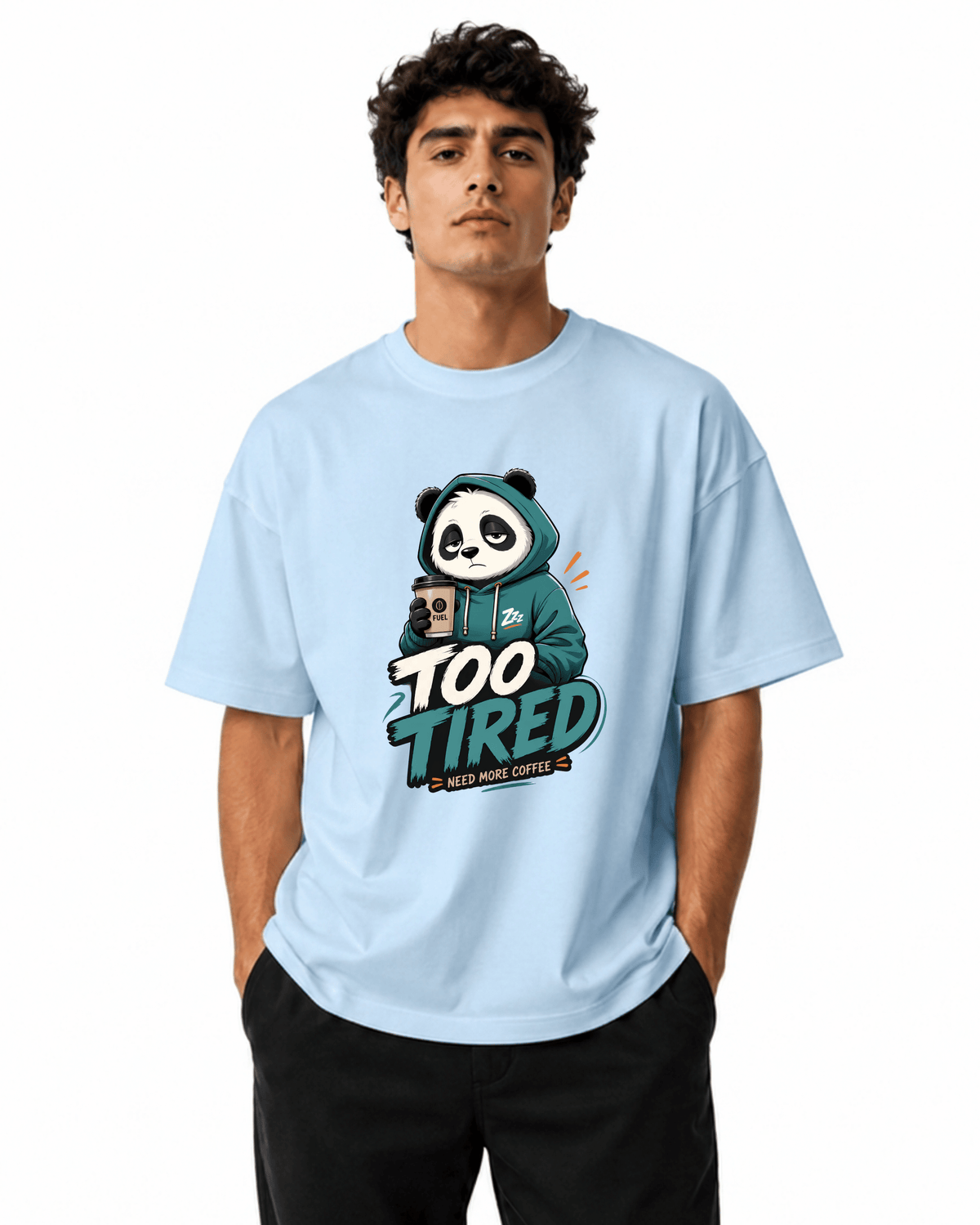 Too Tired Men’s Premium Graphic Printed T-Shirt – Casual Streetwear Tee