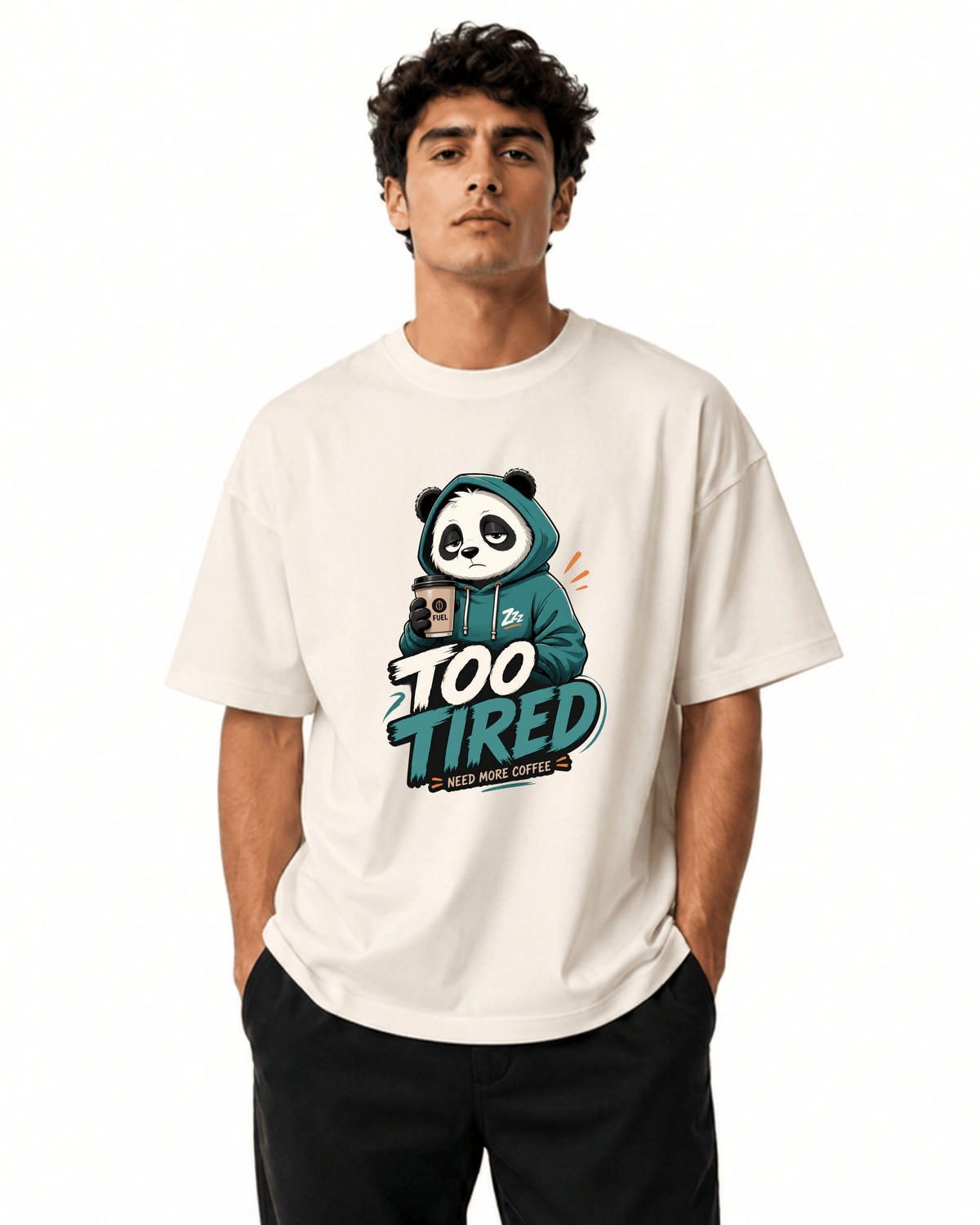 Too Tired Men’s Premium Graphic Printed T-Shirt – Casual Streetwear Tee