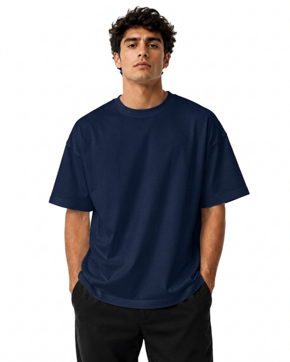 Navy Blue Men’s Premium Graphic Printed T-Shirt – Casual Streetwear Tee