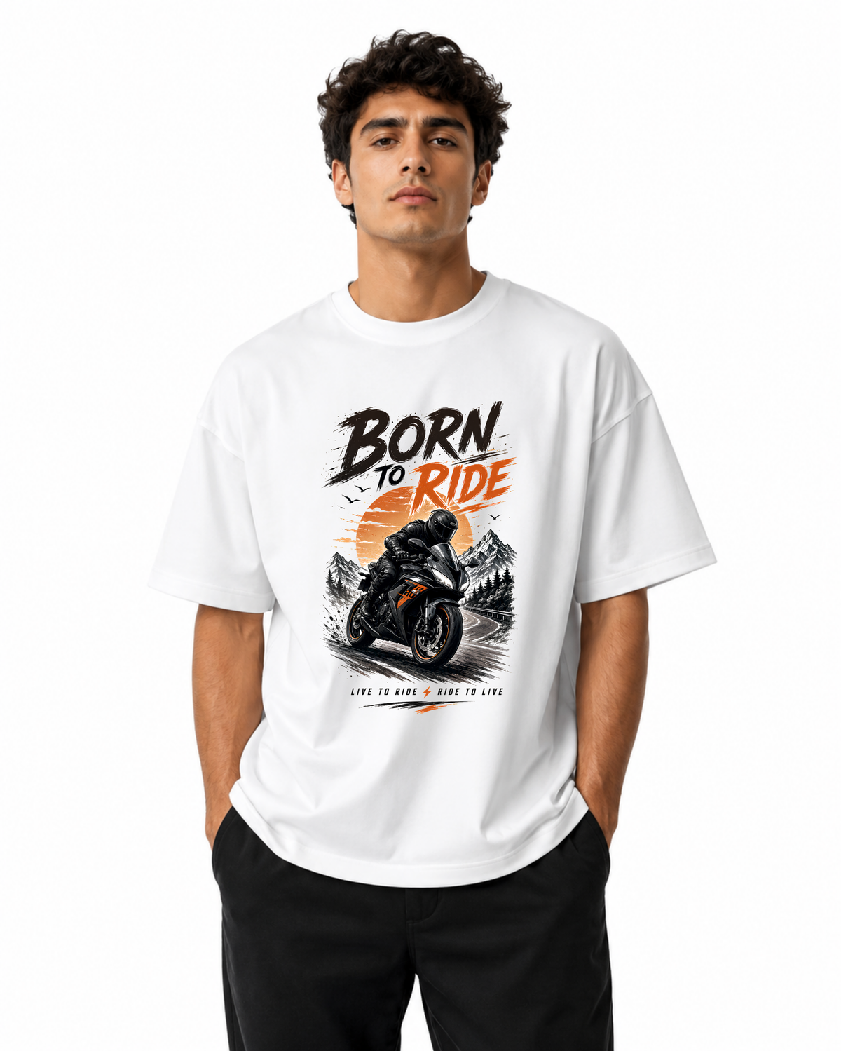 Born To Ride Men’s Premium Graphic Printed T-Shirt – Casual Streetwear Tee