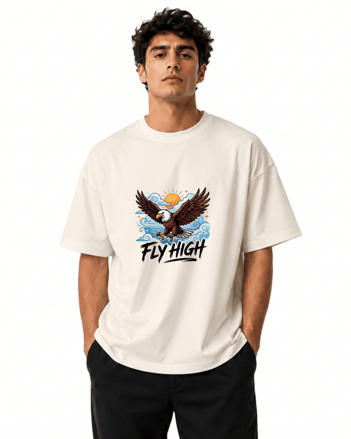 Fly High Men’s Premium Graphic Printed T-Shirt – Casual Streetwear Tee