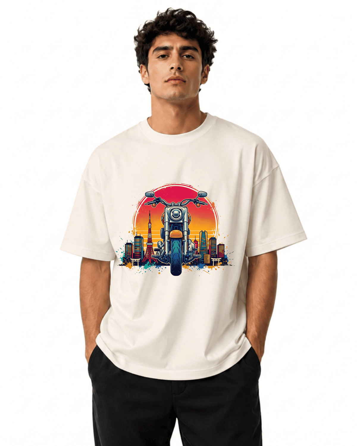 Rider Bike Men’s Premium Graphic Printed T-Shirt – Casual Streetwear Tee