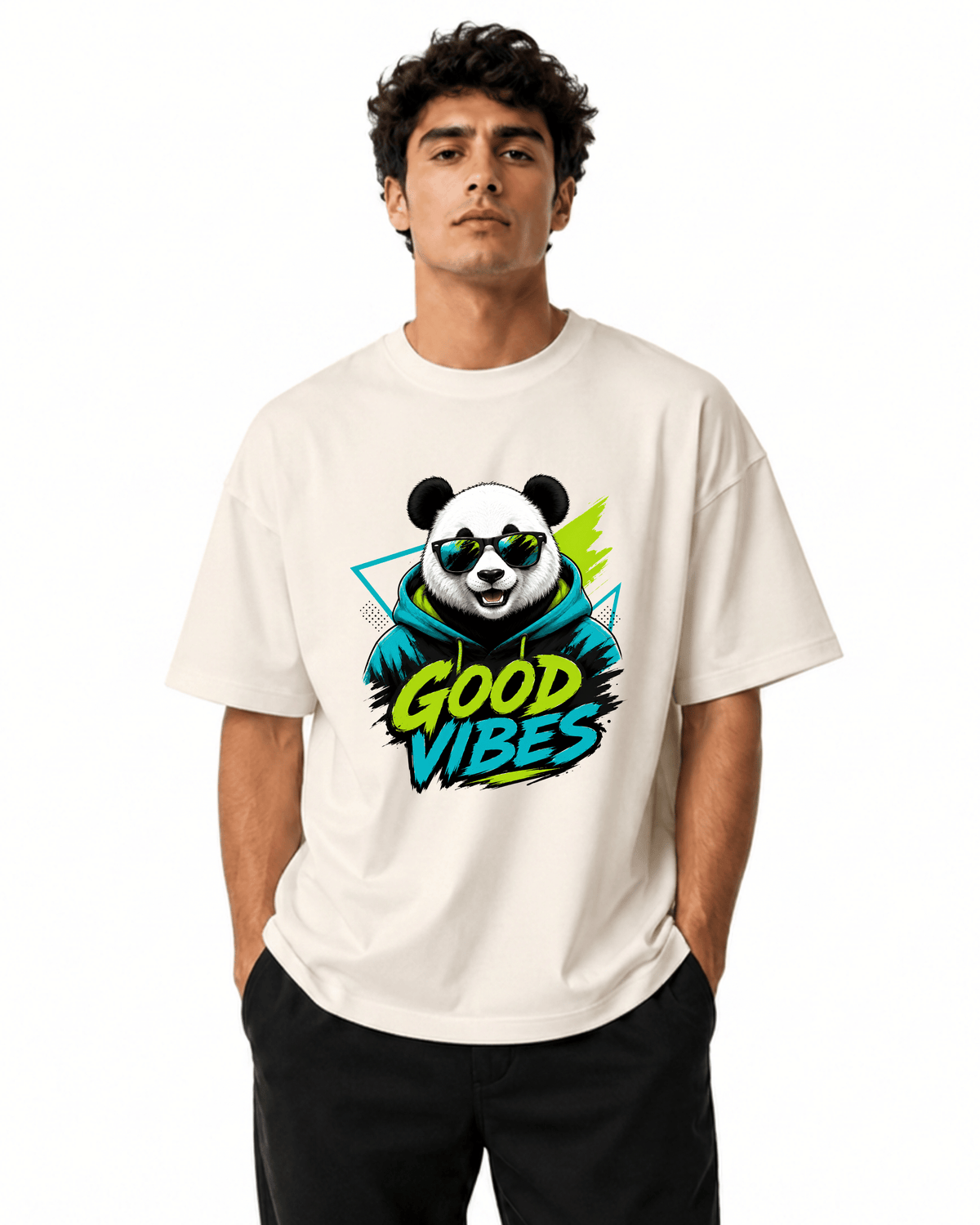 Good Vibes Men’s Premium Graphic Printed T-Shirt – Casual Streetwear Tee