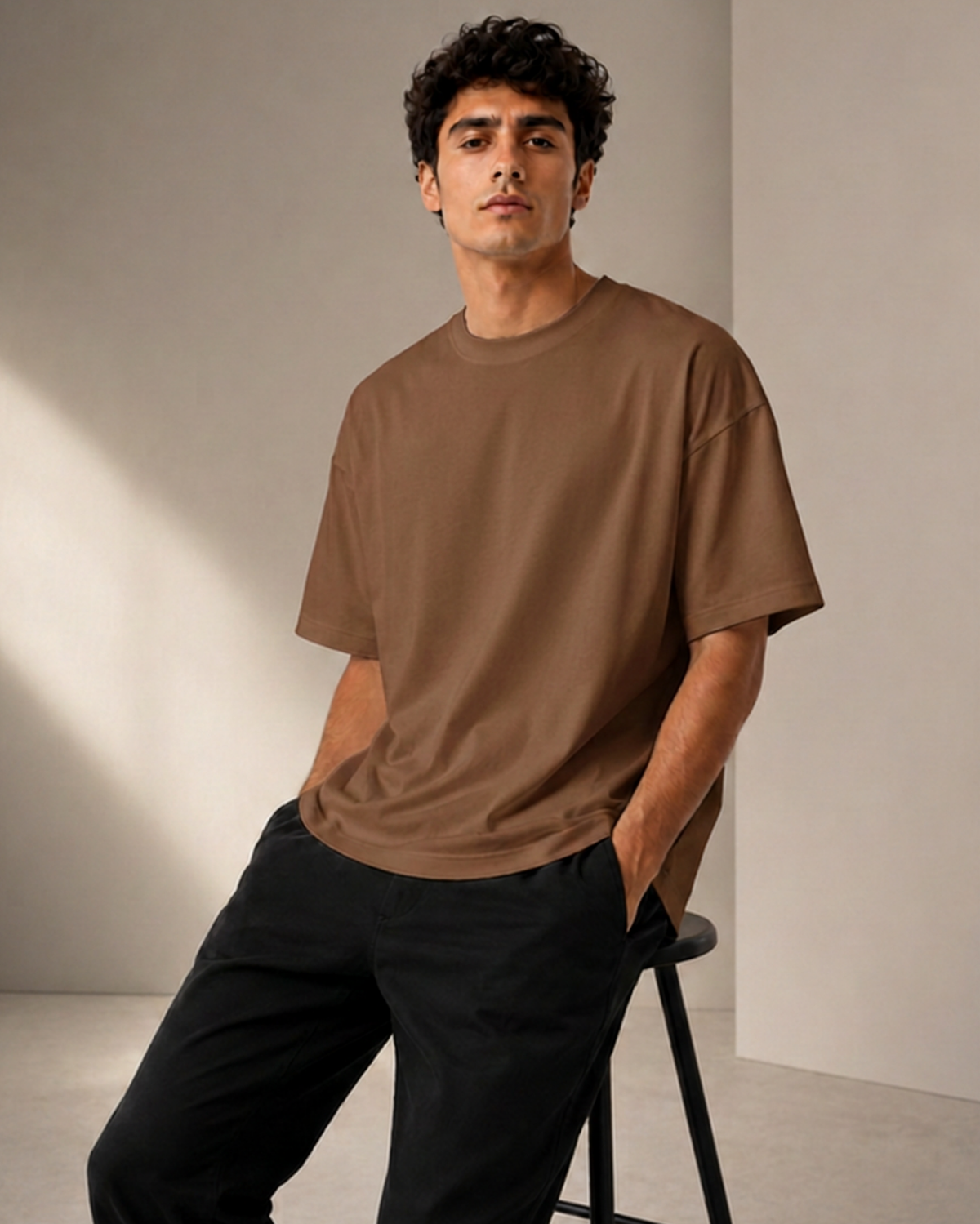 Coffee Brown Men’s Premium Graphic Printed T-Shirt – Casual Streetwear Tee