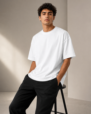 White Men’s Premium Graphic Printed T-Shirt – Casual Streetwear Tee
