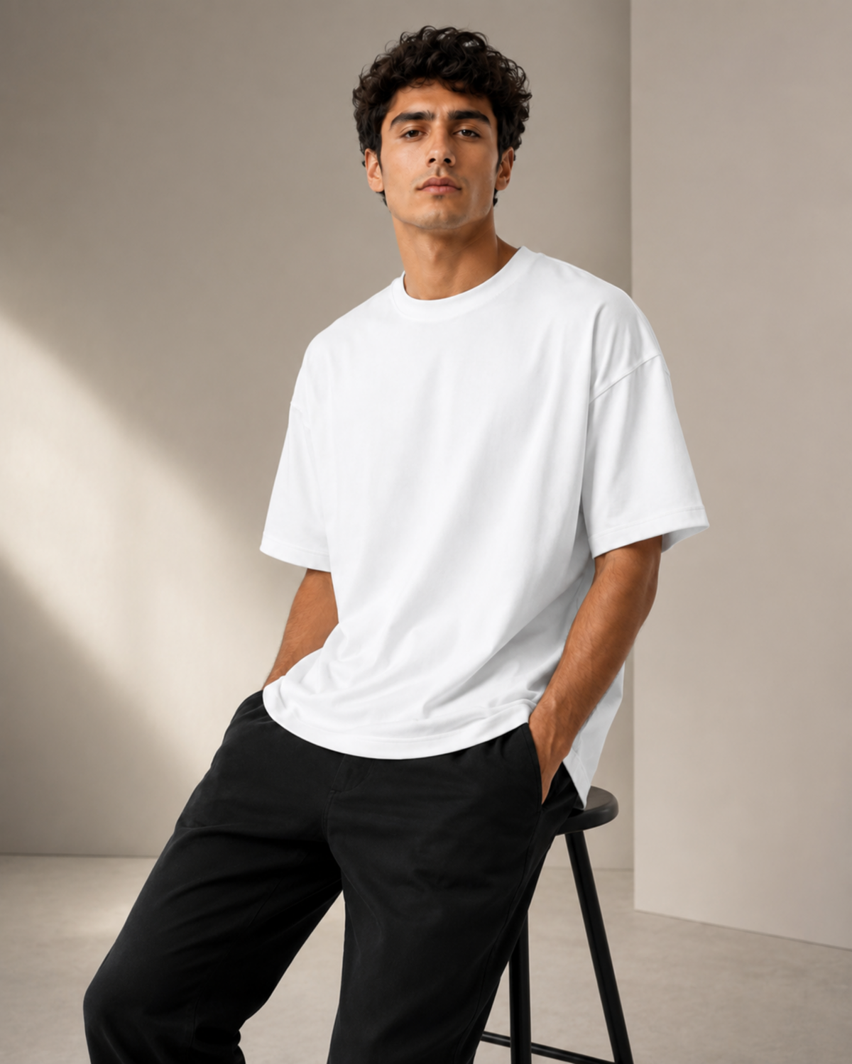 White Men’s Premium Graphic Printed T-Shirt – Casual Streetwear Tee