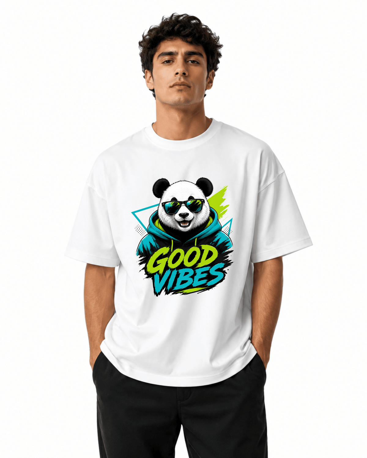 Good Vibes Men’s Premium Graphic Printed T-Shirt – Casual Streetwear Tee