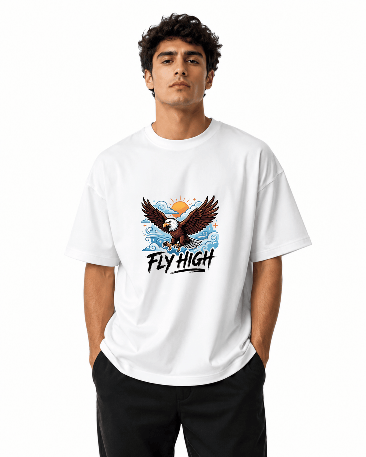 Fly High Men’s Premium Graphic Printed T-Shirt – Casual Streetwear Tee