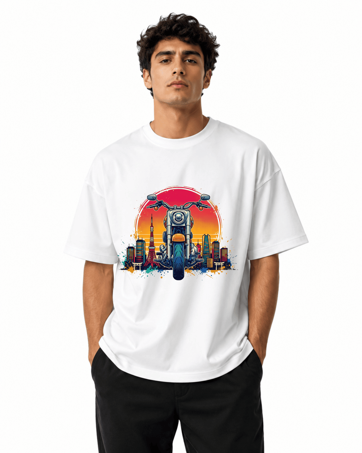 Rider Bike Men’s Premium Graphic Printed T-Shirt – Casual Streetwear Tee