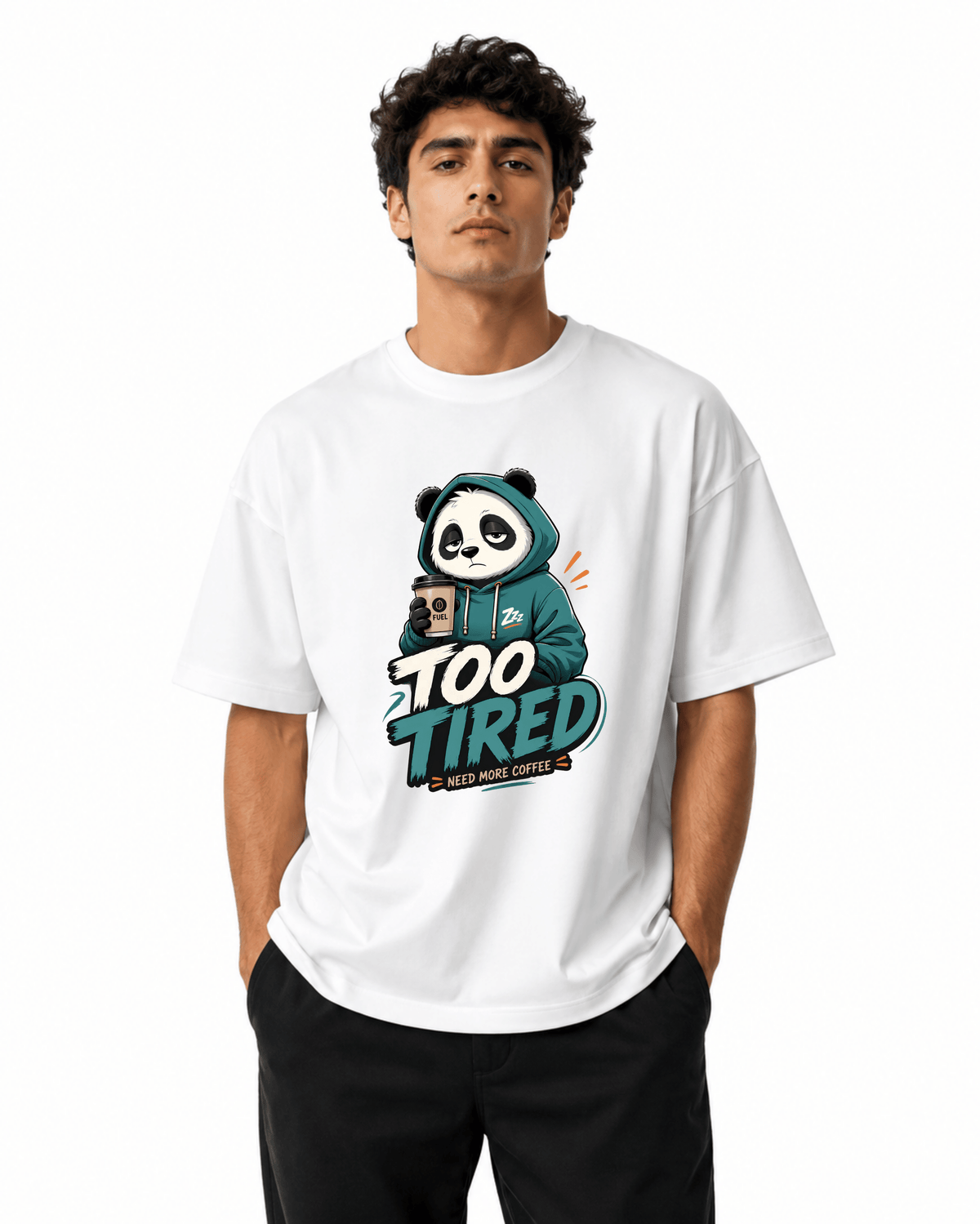 Too Tired Men’s Premium Graphic Printed T-Shirt – Casual Streetwear Tee