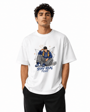 Stay Real Men’s Premium Graphic Printed T-Shirt – Casual Streetwear Tee