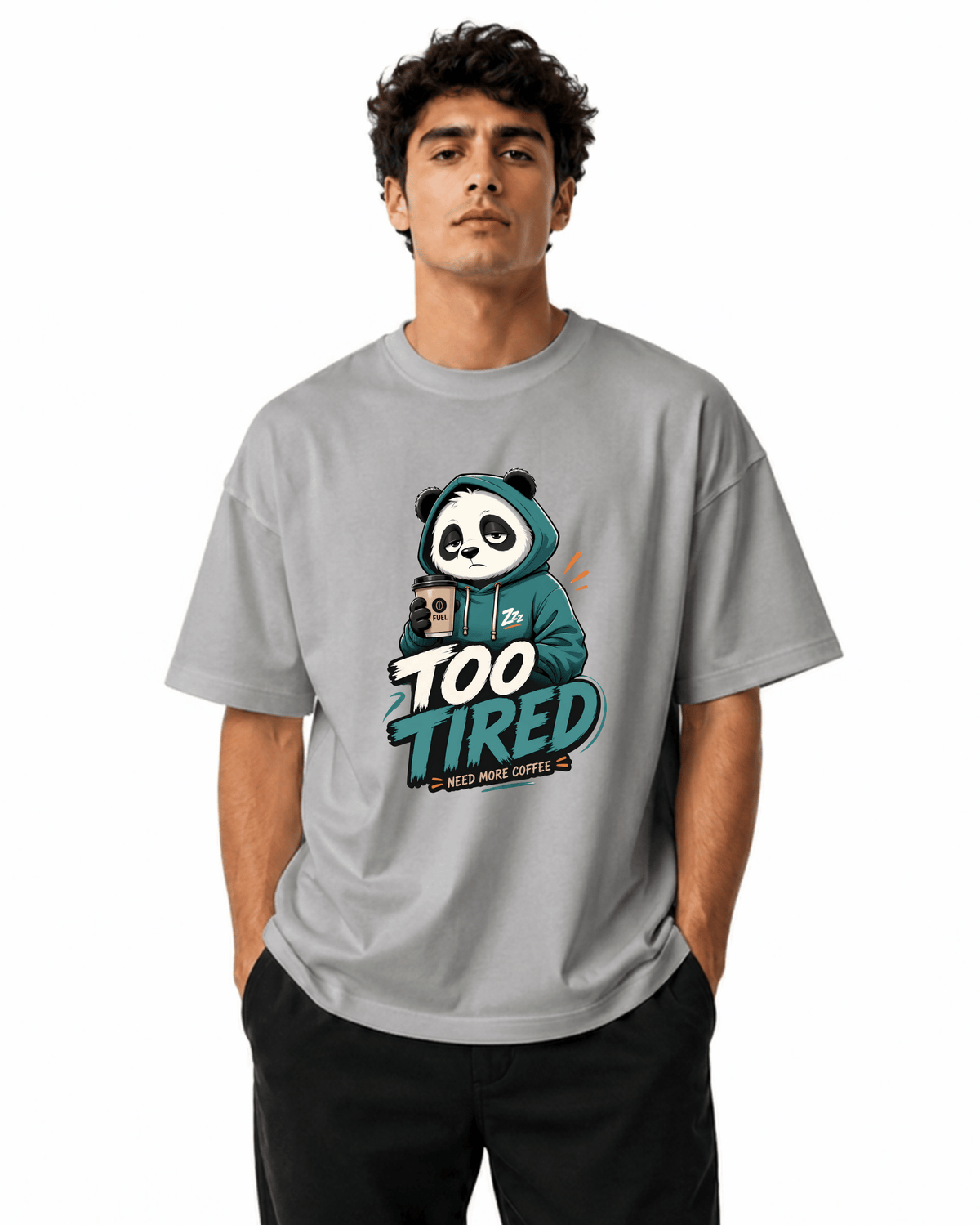 Too Tired Men’s Premium Graphic Printed T-Shirt – Casual Streetwear Tee